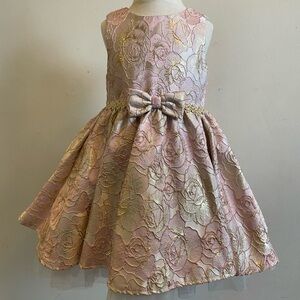 Elegant Pink and Gold Kids Dress. Toddler size 4